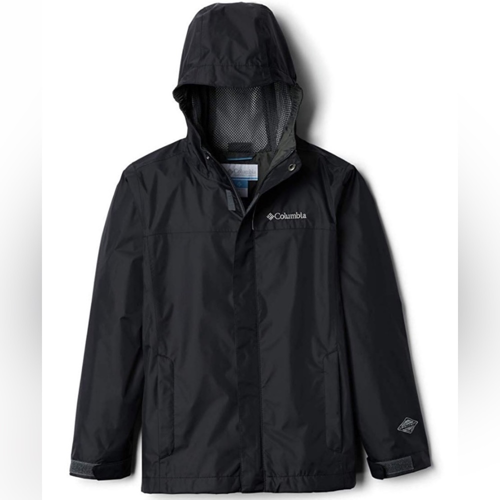Columbia‎ Waterproof and Breathable Black Rain Jacket Youth Medium